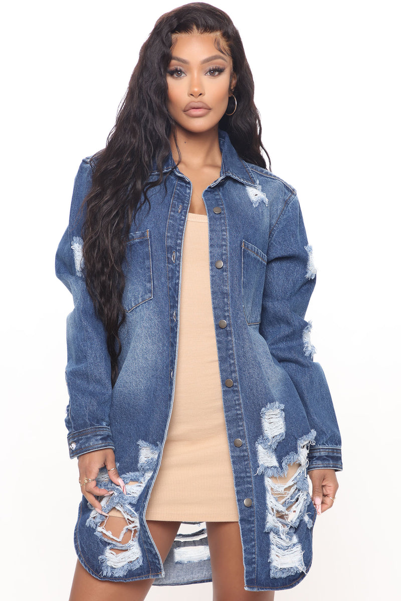 Damsel In Distress Shacket - Medium Blue Wash | Fashion Nova, Jackets ...