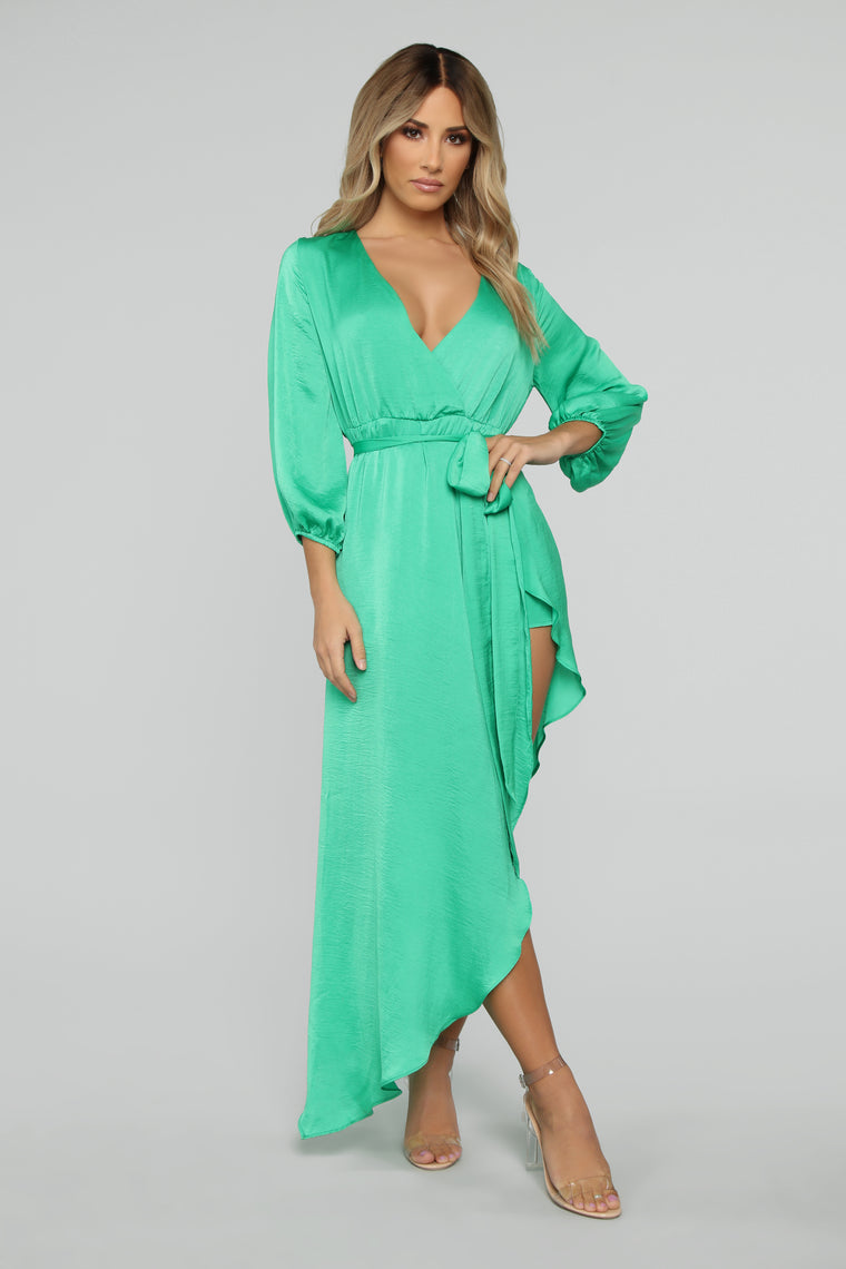 sheer wrap maxi dress