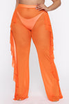 Sunshine See Through Cover Up Pant - Orange