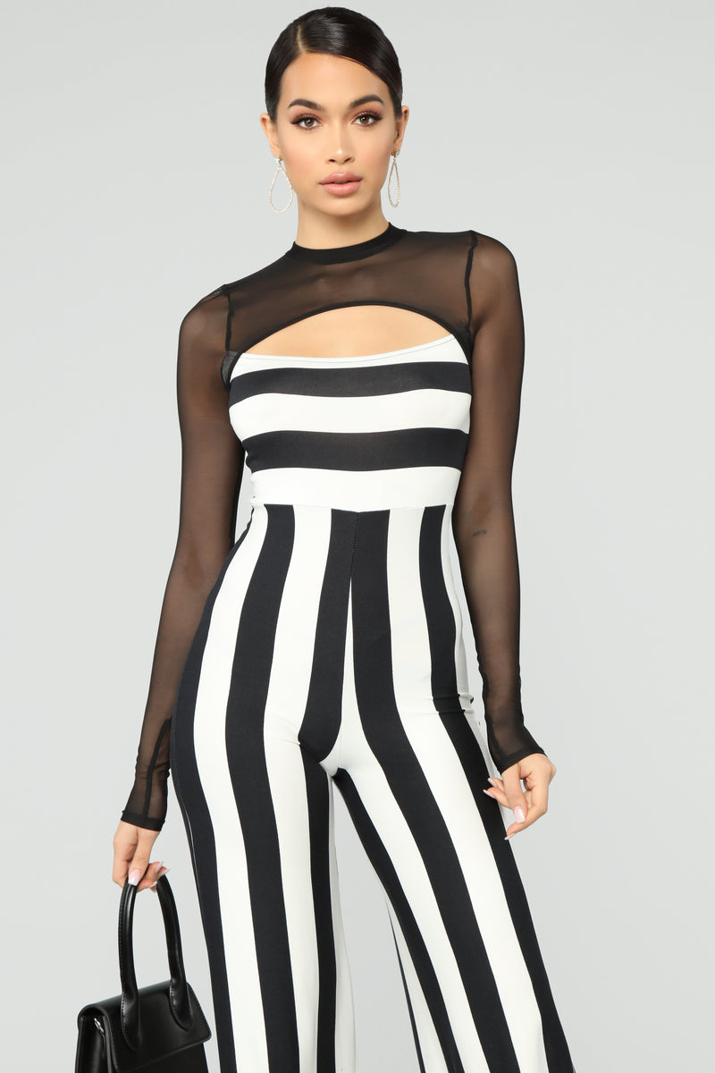 All Up To You Stripe Jumpsuit - Black/White | Fashion Nova, Jumpsuits ...