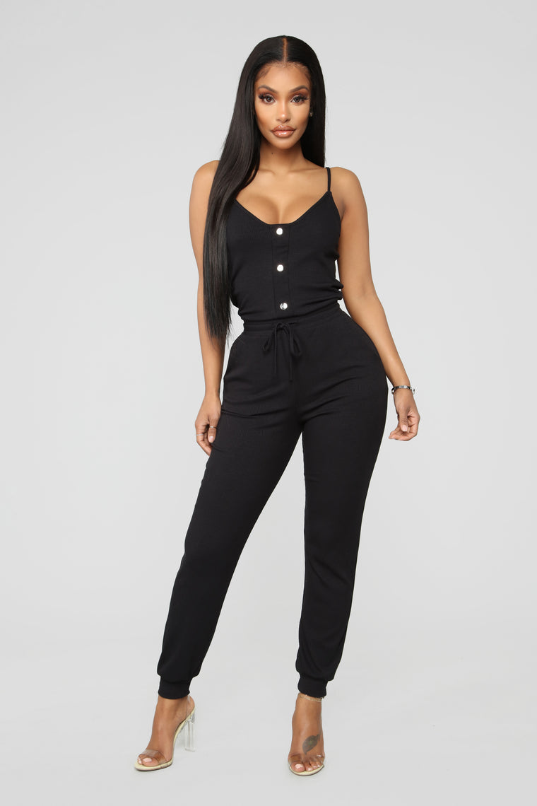 black jumpsuit jogger