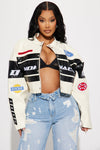 Monaco Cropped Jacket - Ivory/combo