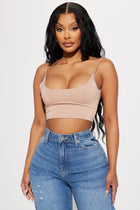 Keep It Low Key Crop Top - Nude