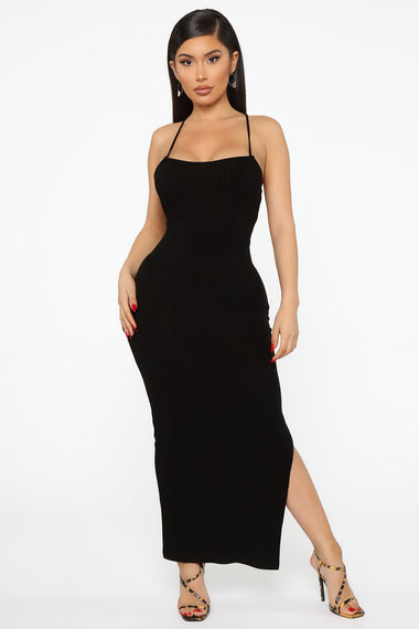 Laced And Ready Midi Dress - Black – Fashion Nova