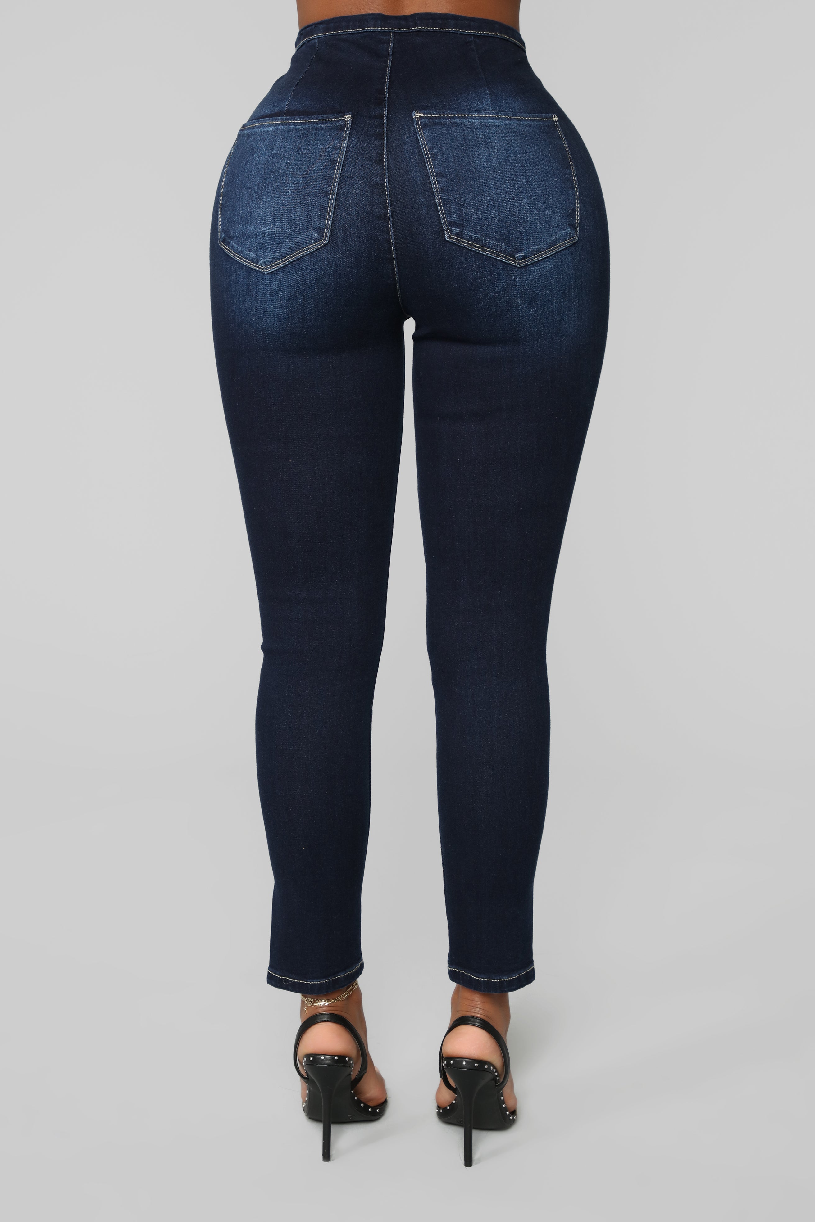 Hot And Ready High Rise Ankle Jeans - Dark Denim