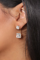 Simplicity Rhinestone Stud Earrings - Gold