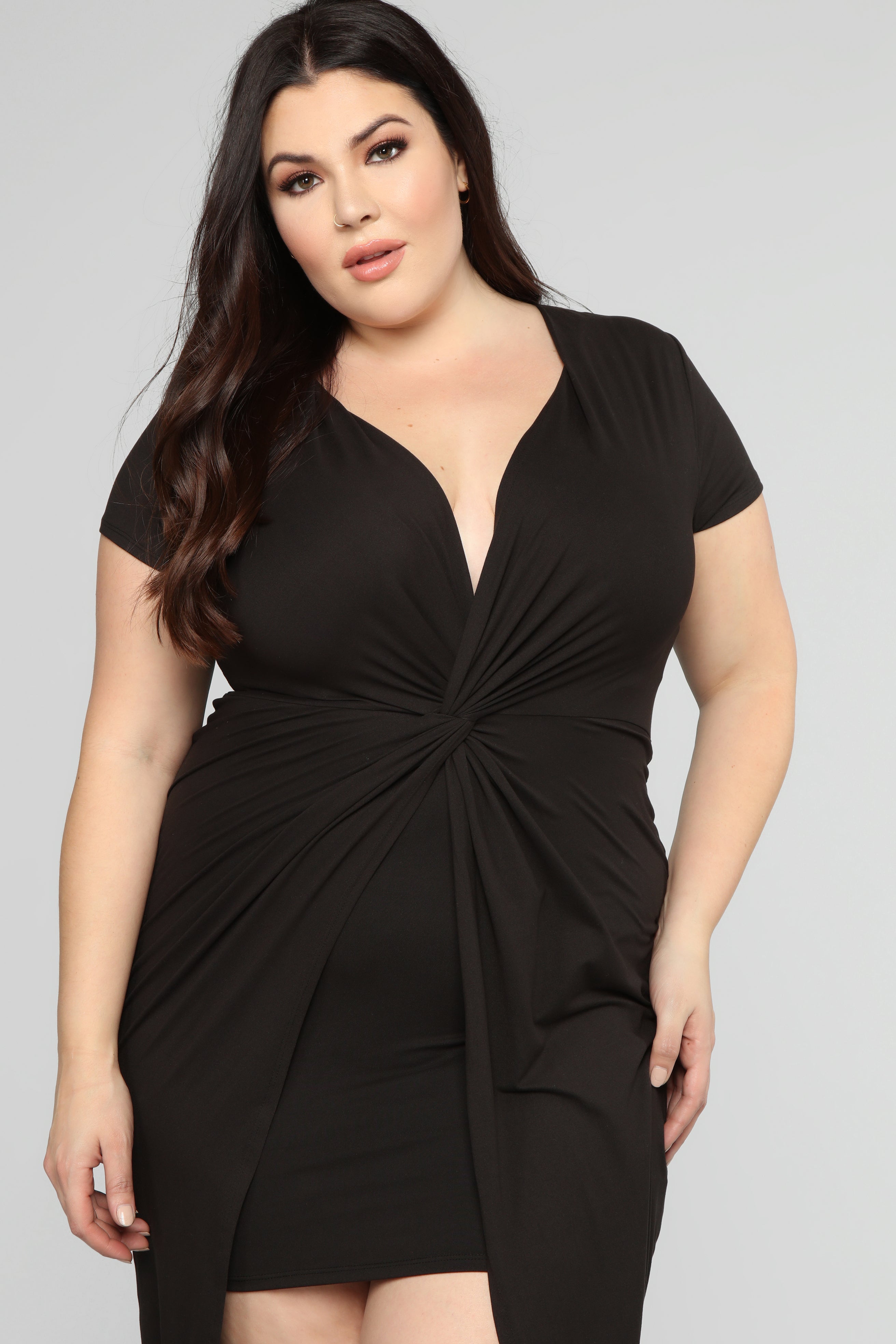 Knot Your Average Woman Midi Dress - Black – Fashion Nova