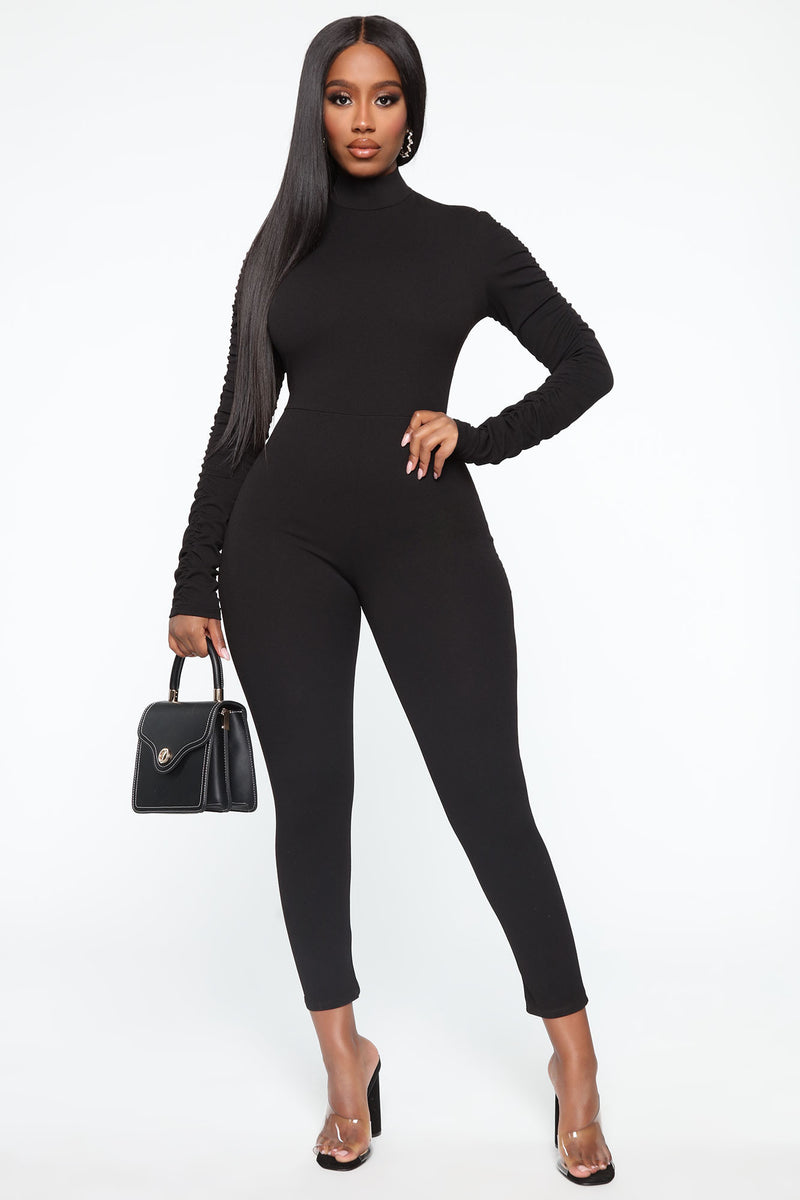Instant Click Ruched Jumpsuit - Black | Fashion Nova, Jumpsuits ...