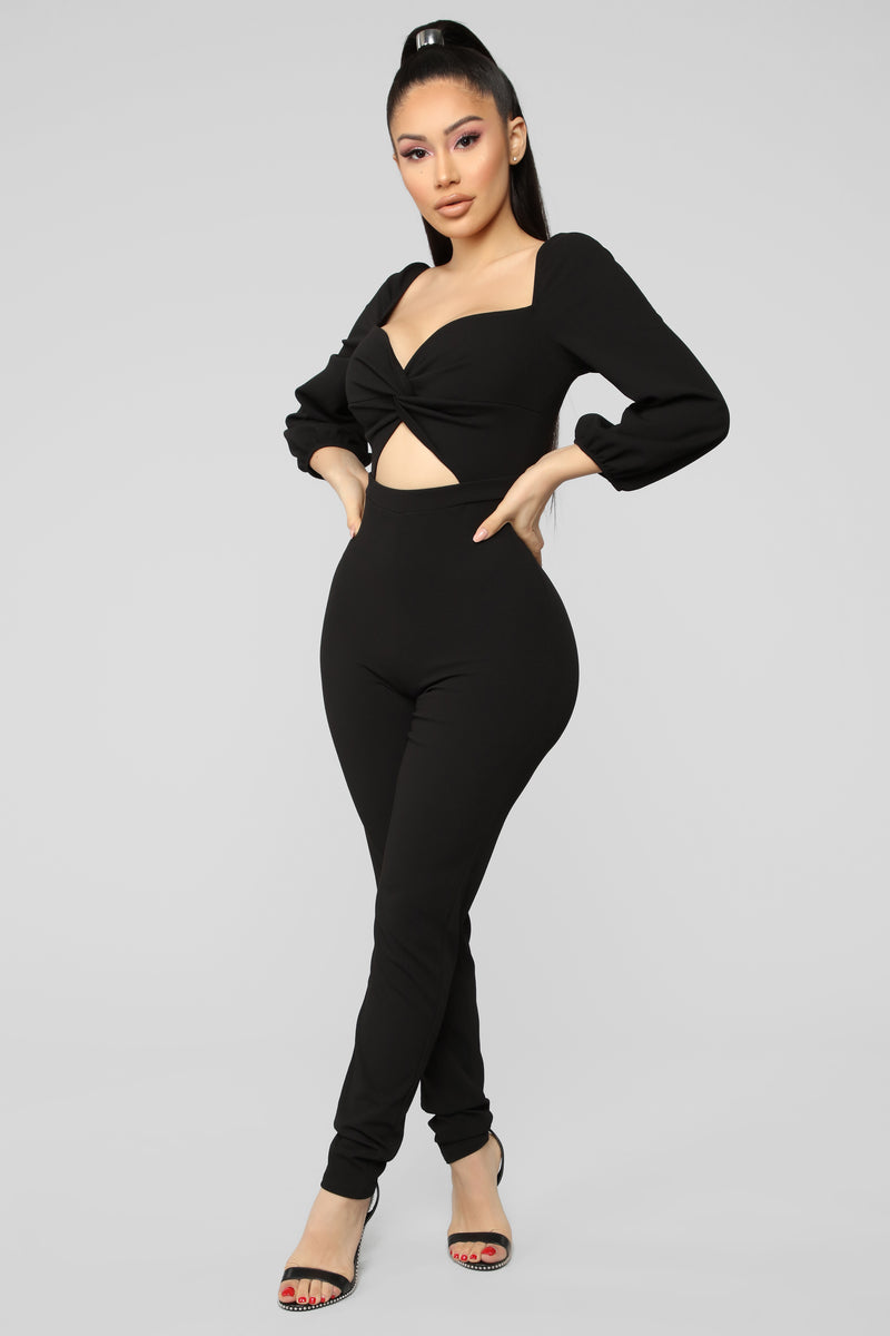 Oh Posh Twist Front Jumpsuit - Black | Fashion Nova, Jumpsuits ...