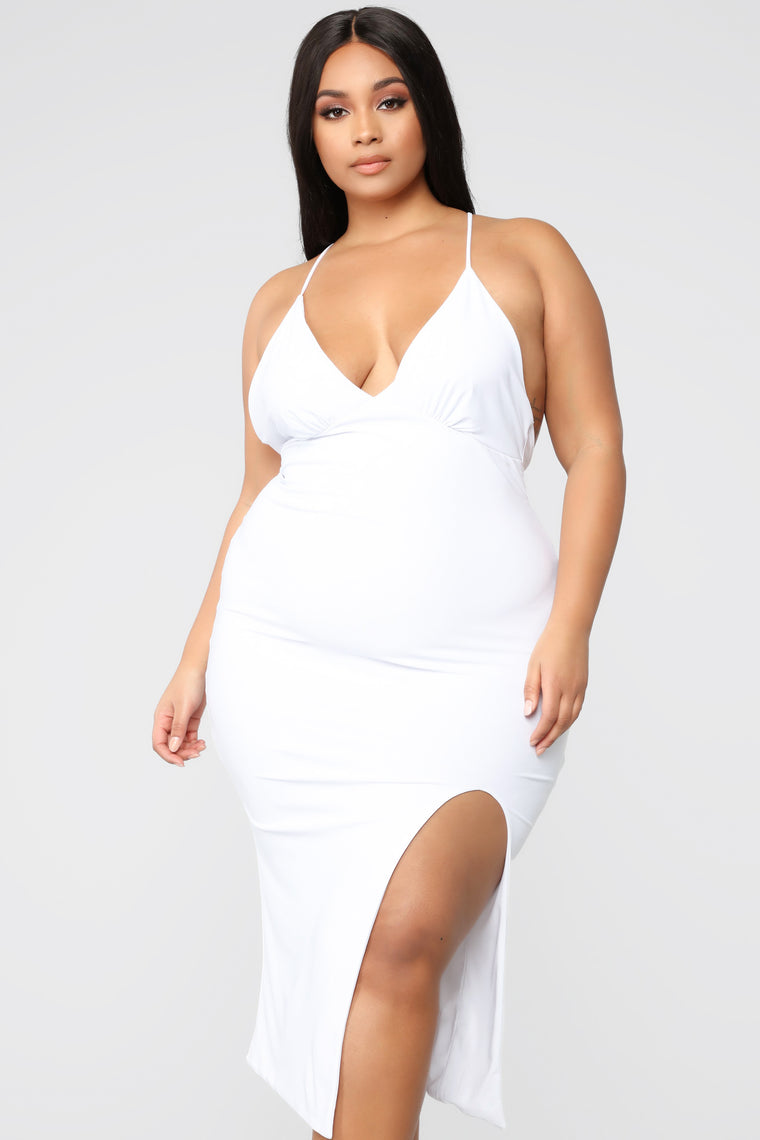 white dresses fashion nova plus size