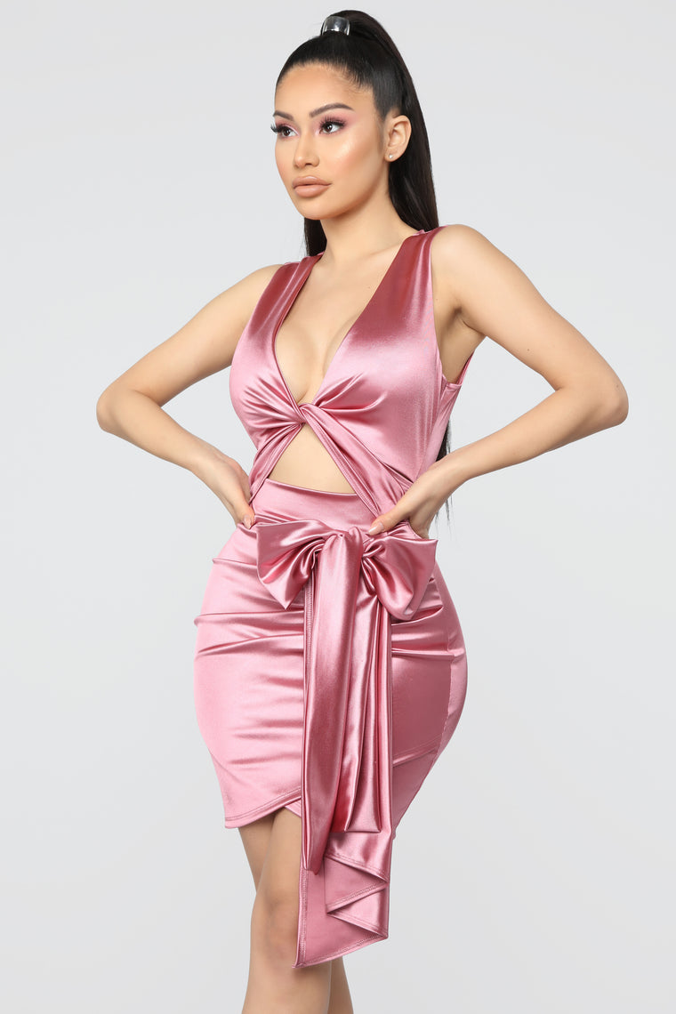 fashion nova pink satin dress