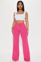 Call It Even Wide Leg Dress Pants - Fuchsia