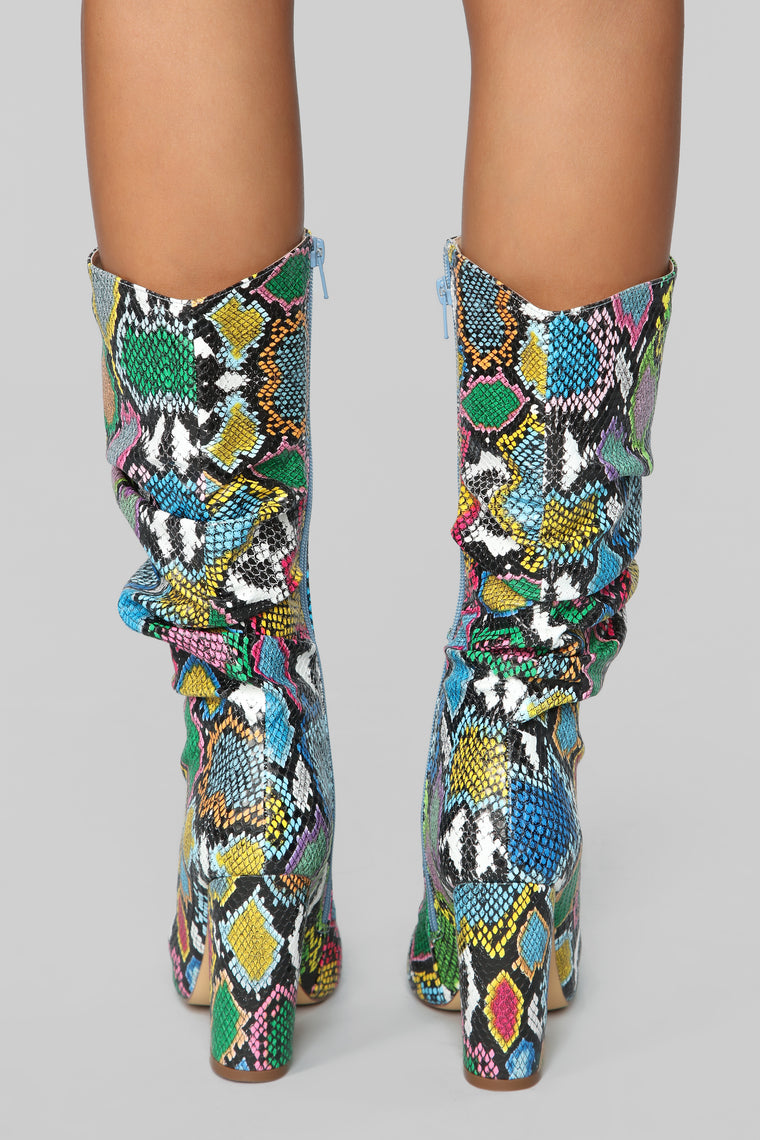 Bring It On Heeled Boots - Rainbow 