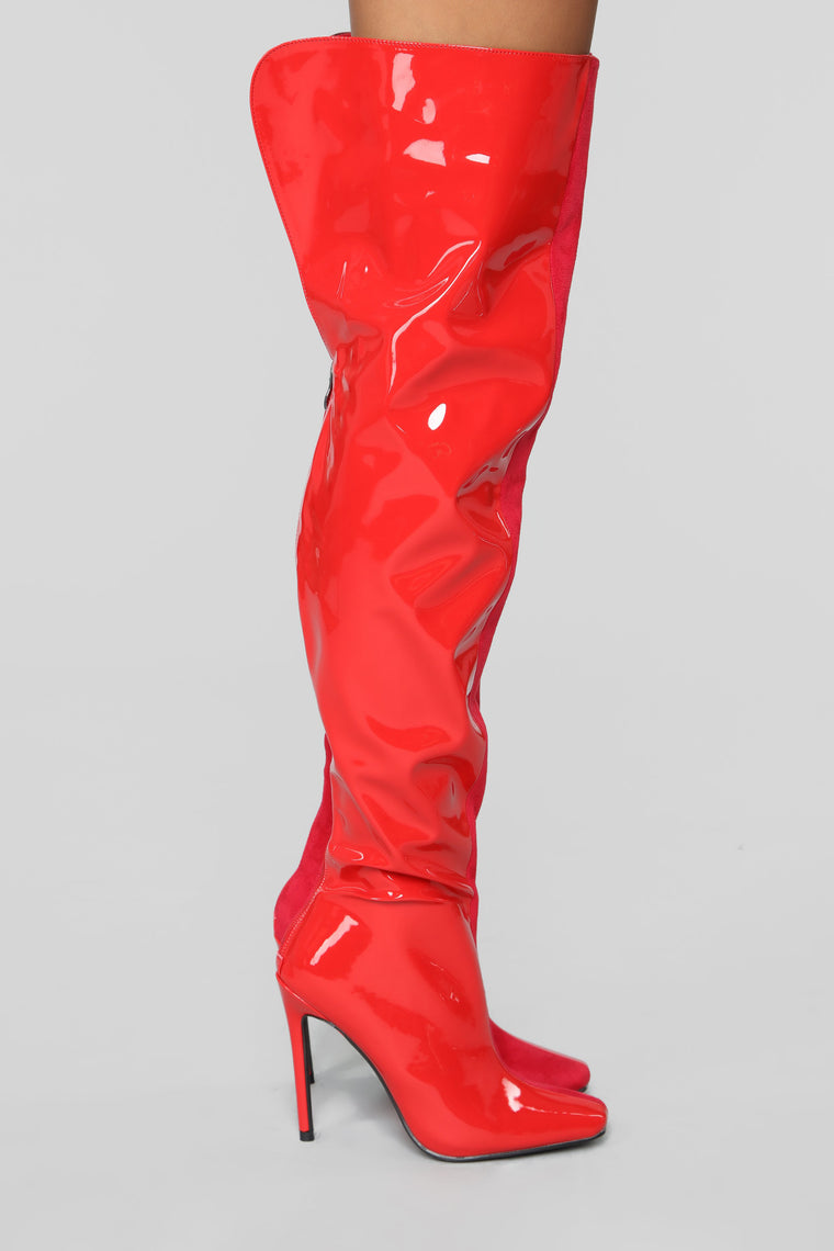 red boots fashion nova