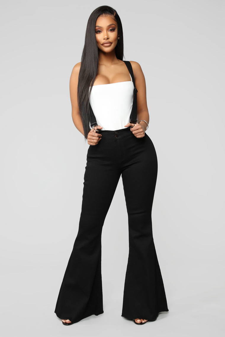 bell bottom black pants