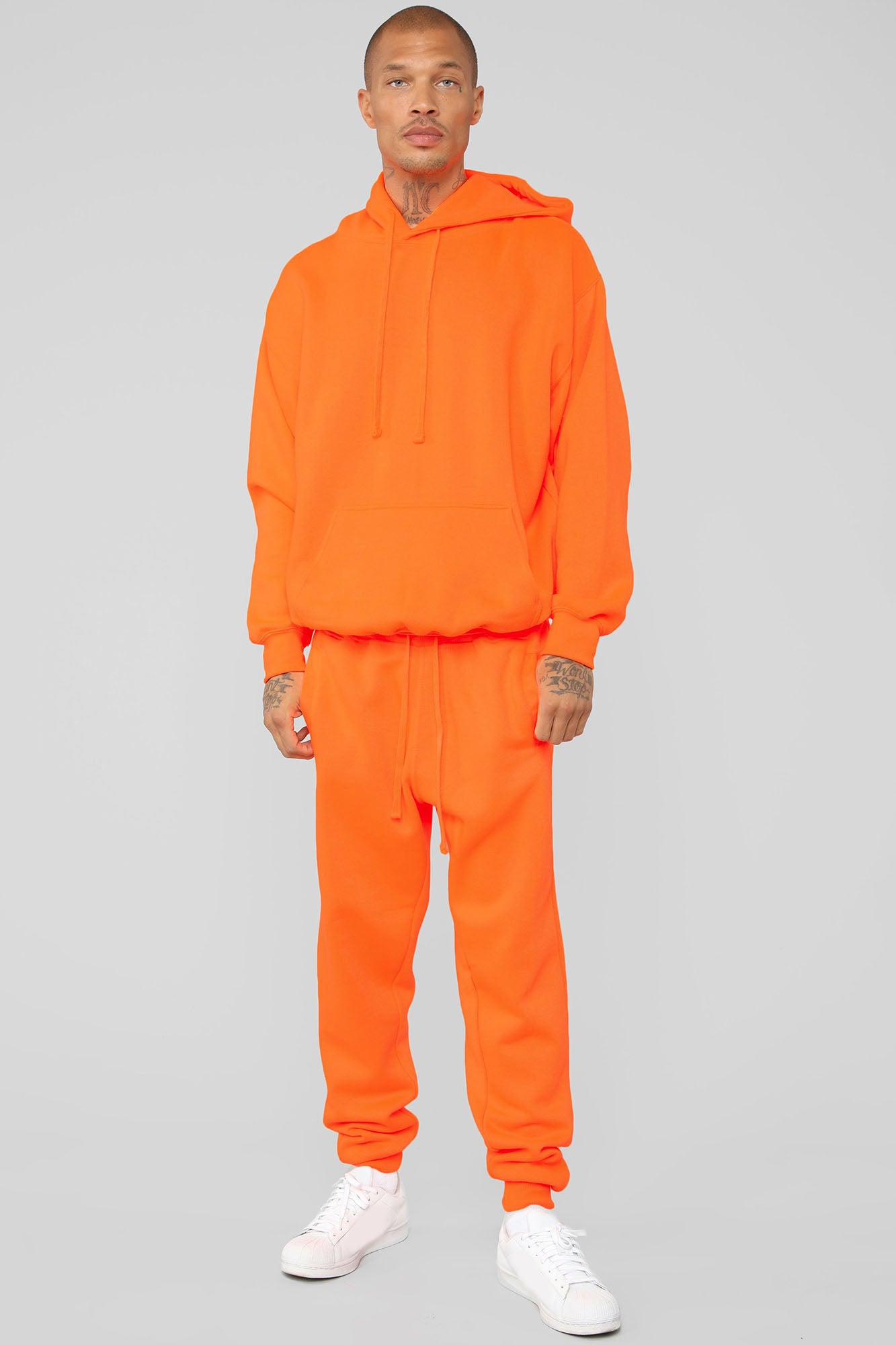 highlighter orange hoodie