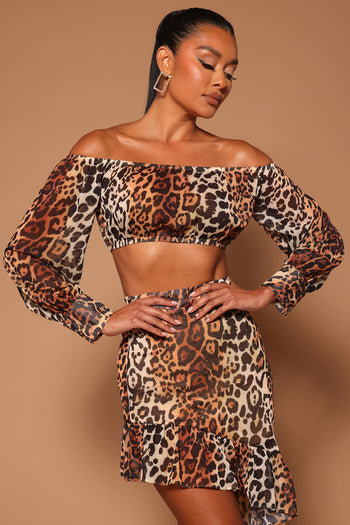 Cilento Designer Wear Leopards Bodysuit Taupe