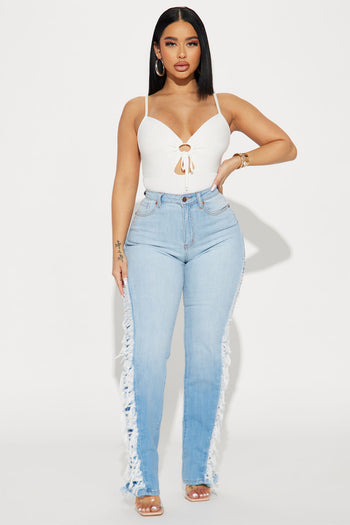 Goin' The Distance Denim Crop Top - Light Wash