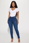 Vibe Check Curvy Stretch Skinny Jeans - Dark Wash