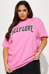 More Self Love Tunic Top - Pink