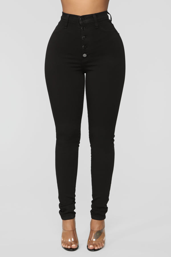 Classic Button Up Skinny Jeans - Black – Fashion Nova