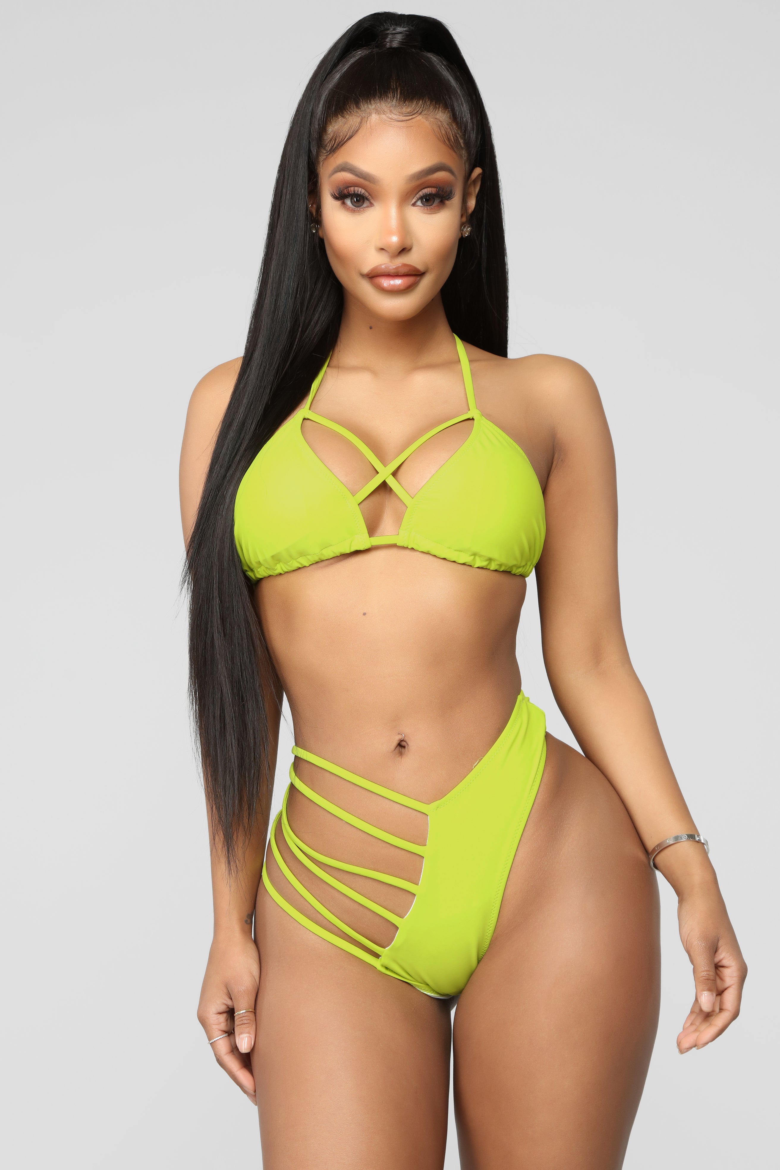 yellow 2 piece swimsuit