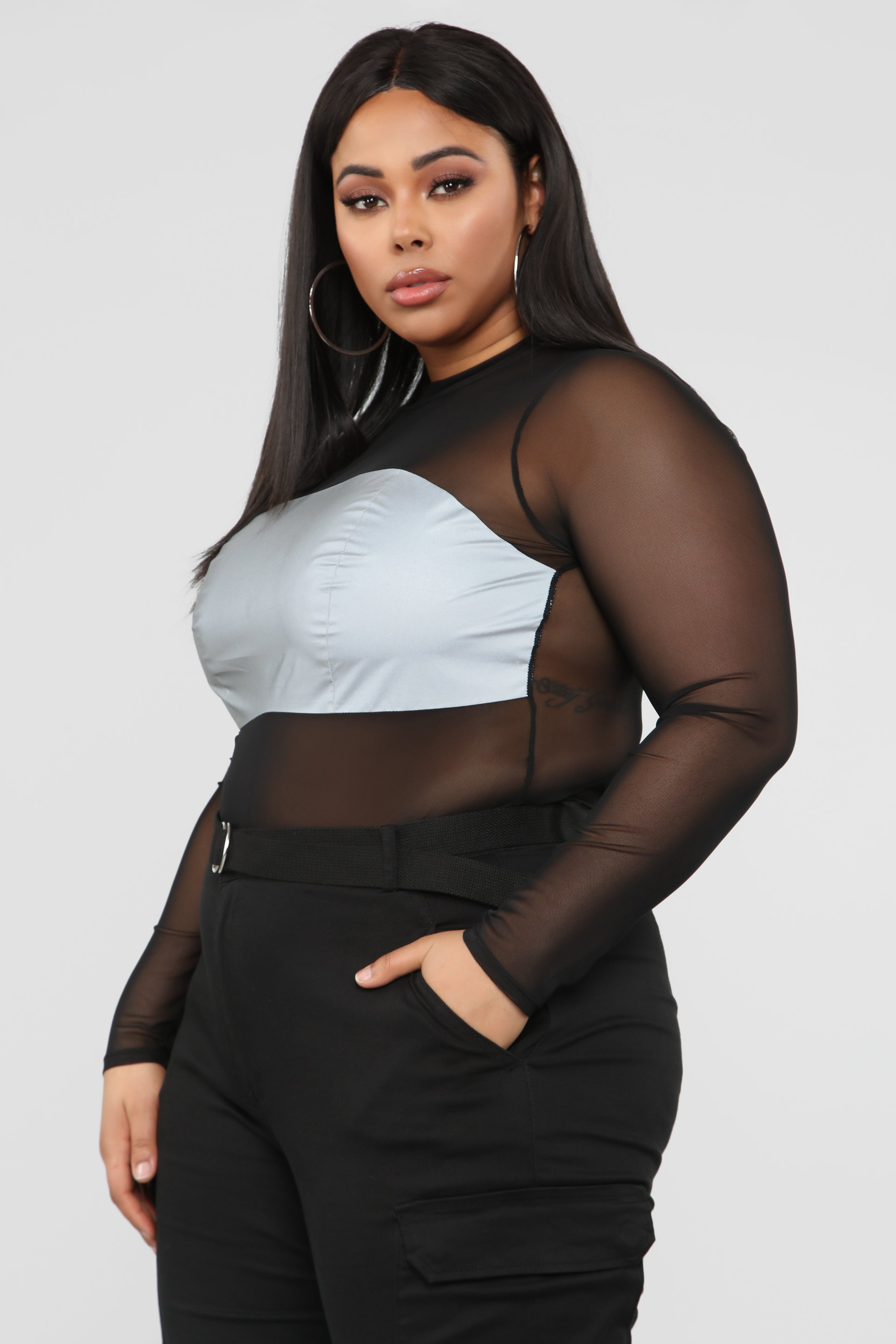 Reflective Mesh Bodysuit - Black – Fashion Nova
