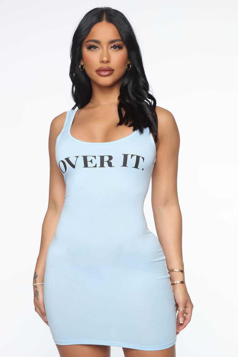 I M Over It Bodycon Mini Dress Blue Dresses Fashion Nova