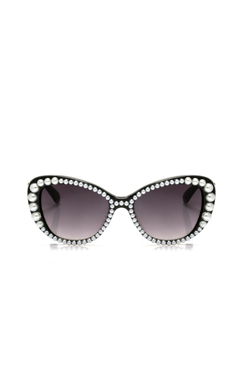 Aleta Pearl Sunglasses - Black | Fashion Nova, Sunglasses | Fashion Nova