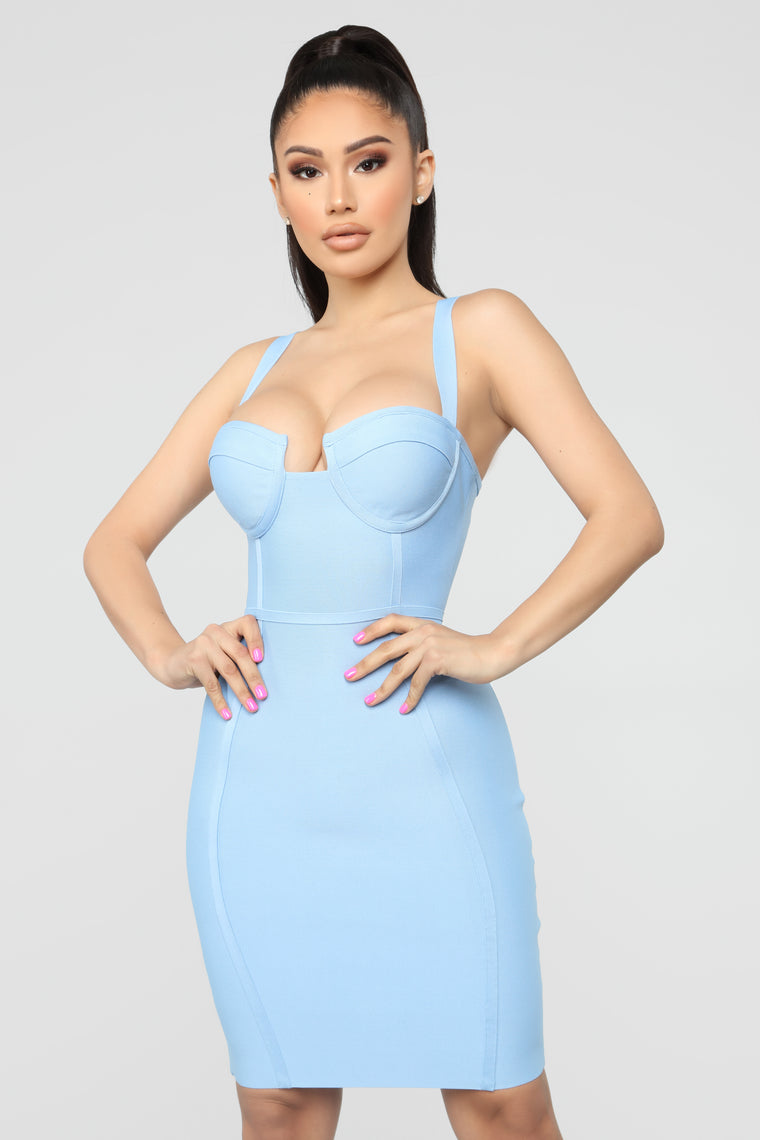 sky blue bandage dress