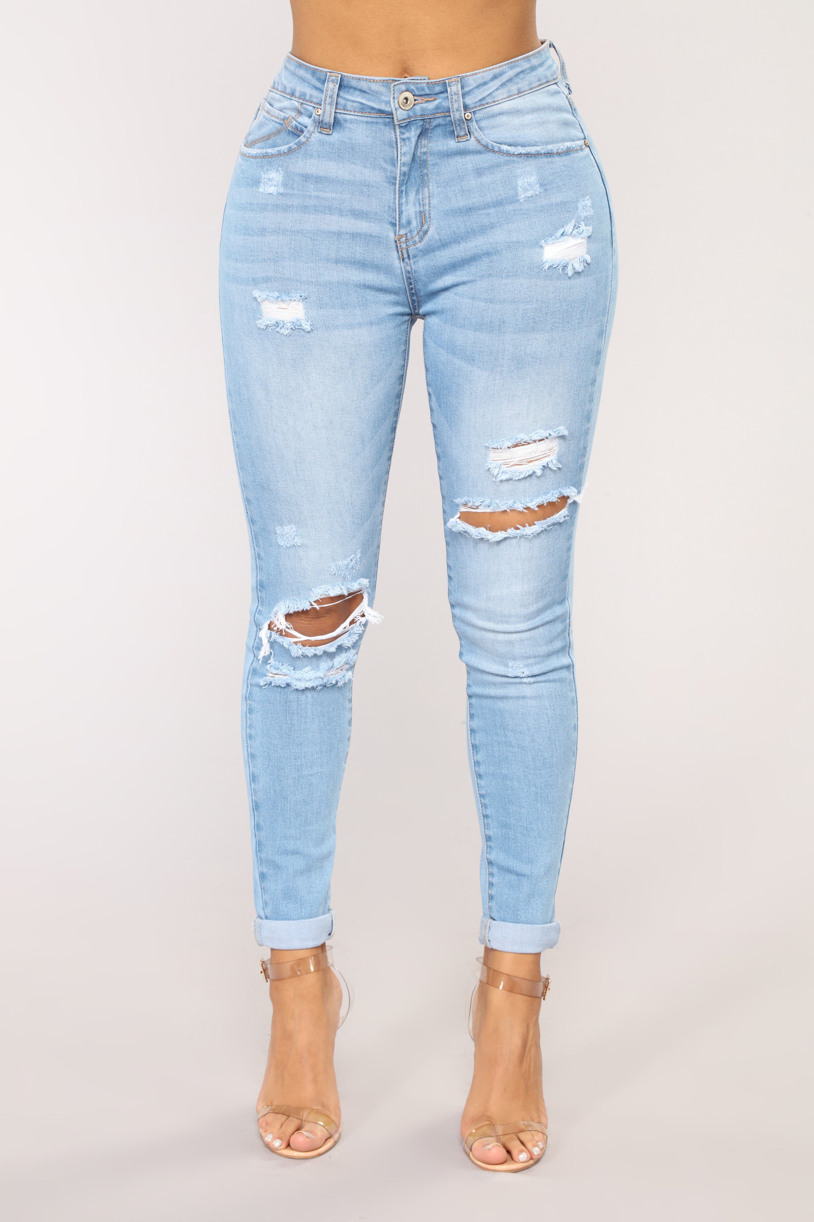 Johanna Distressed Skinny Jeans - Light Wash