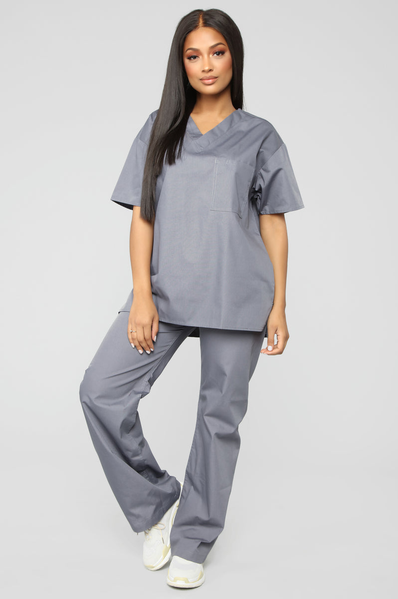 All Better Now Scrub Top Pewter Fashion Nova Scrubs Fashion Nova