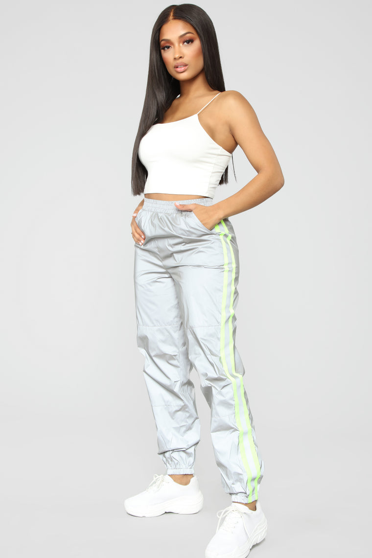 reflective joggers fashion nova