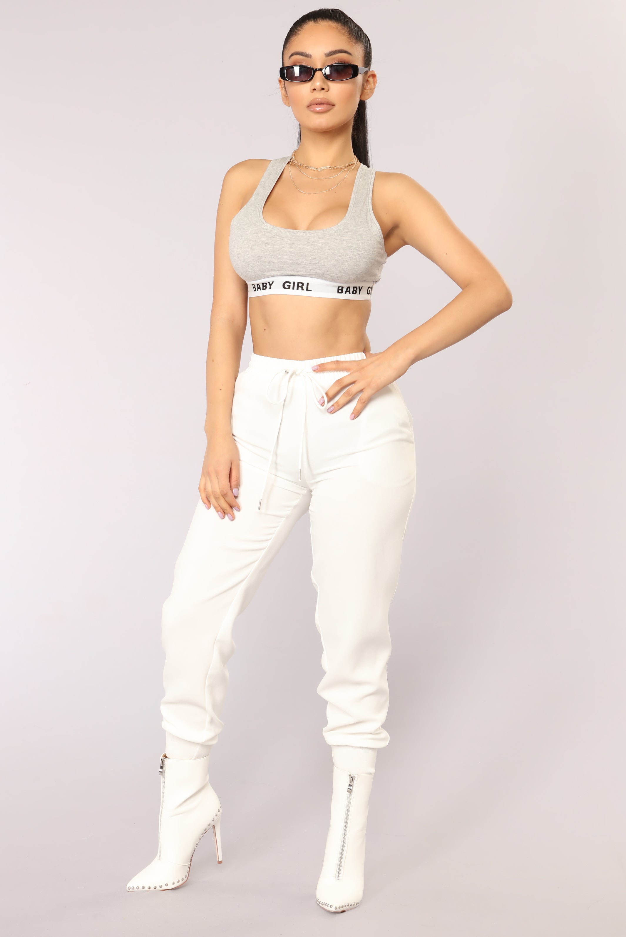 fashion nova white joggers