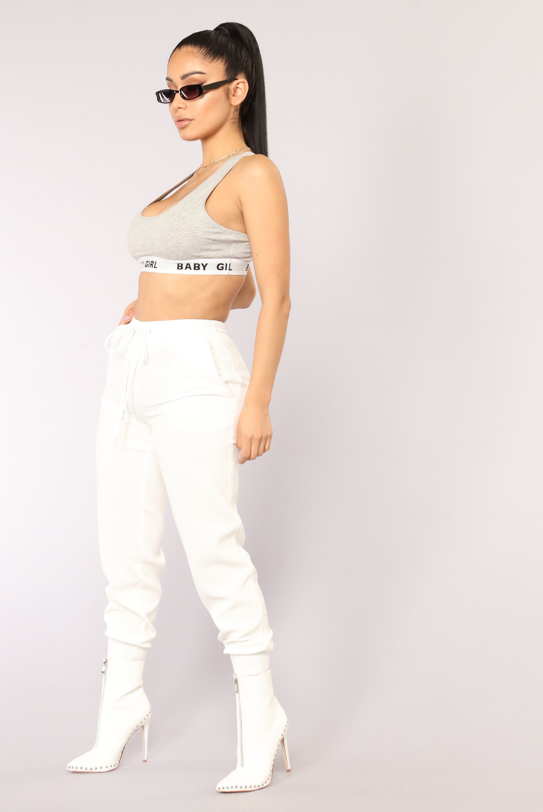 fashion nova white joggers