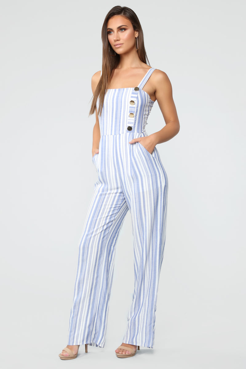 Nazli Striped Jumpsuit - Blue | Fashion Nova, Jumpsuits | Fashion Nova