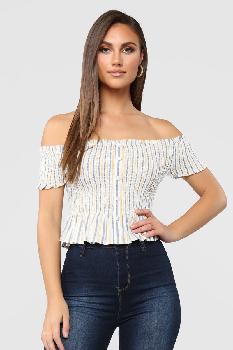 Always For You Top - Yellow/Navy | Fashion Nova, Shirts & Blouses ...