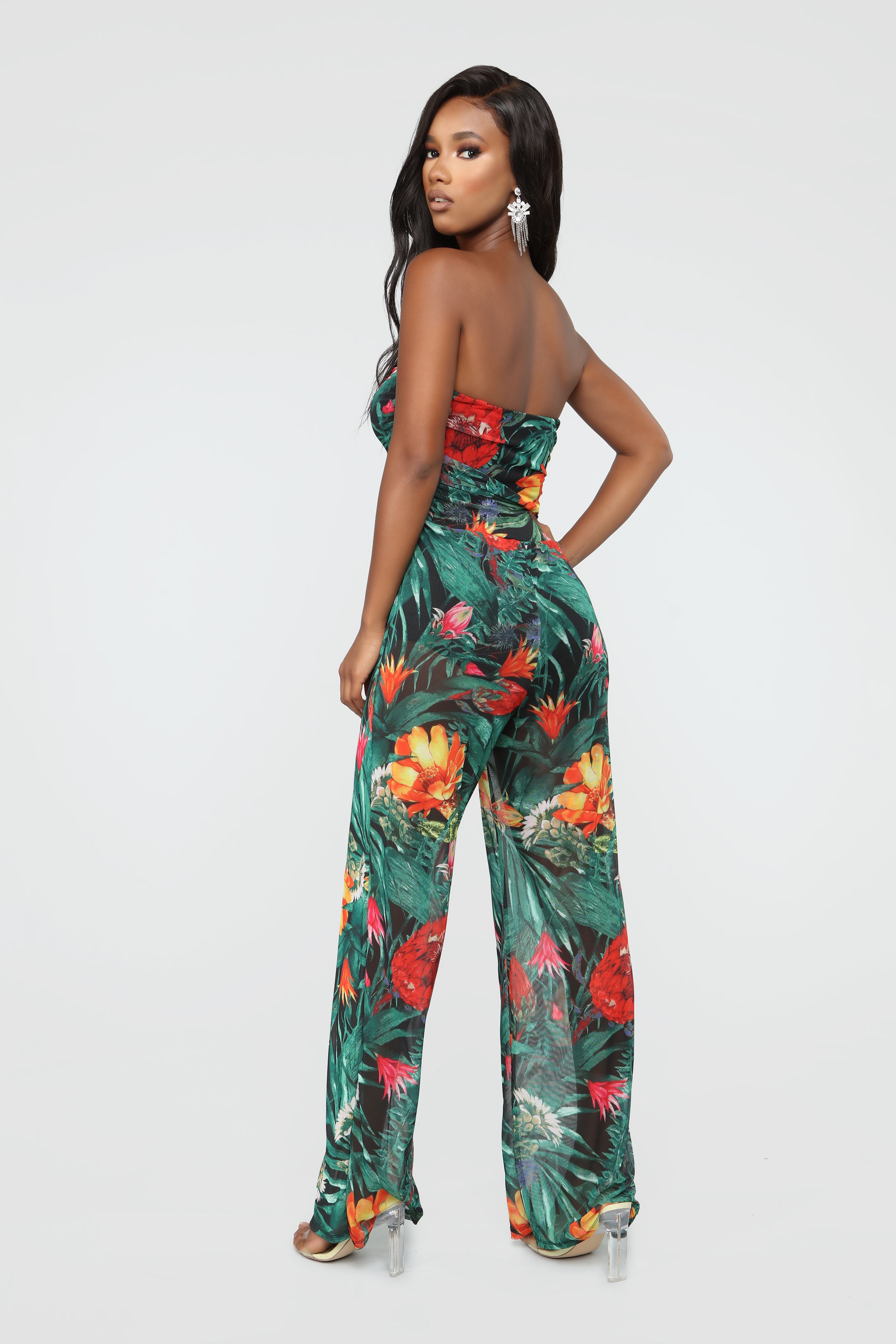 Tropical Goddess Mesh Jumpsuit - Black/Multi – Fashion Nova