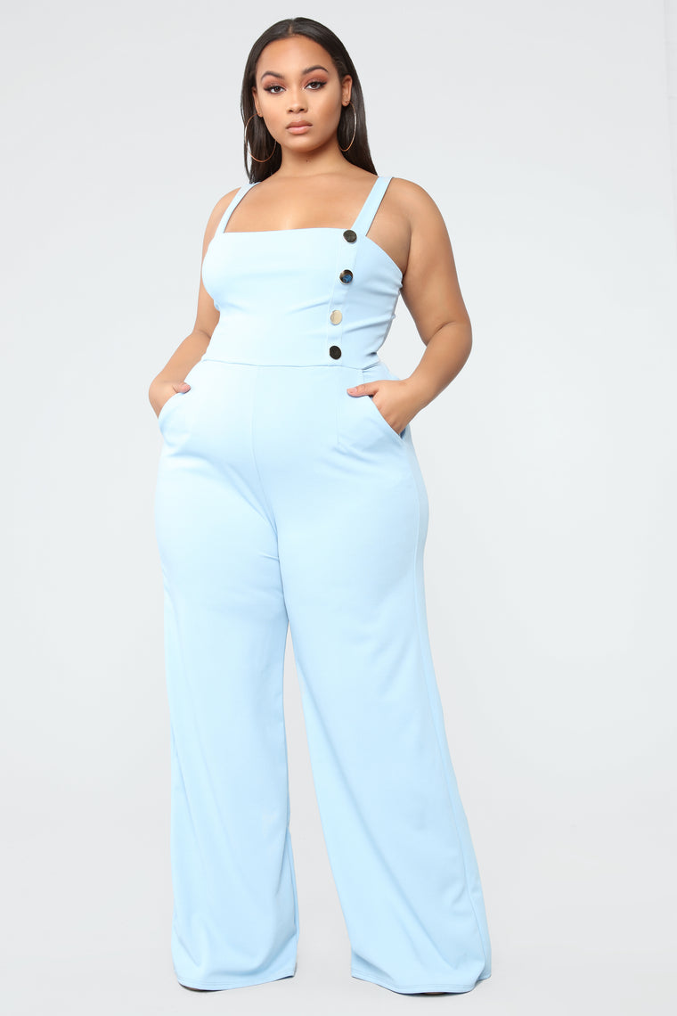 Sally Mae Wide Leg Jumpsuit - Blue – Fashion Nova