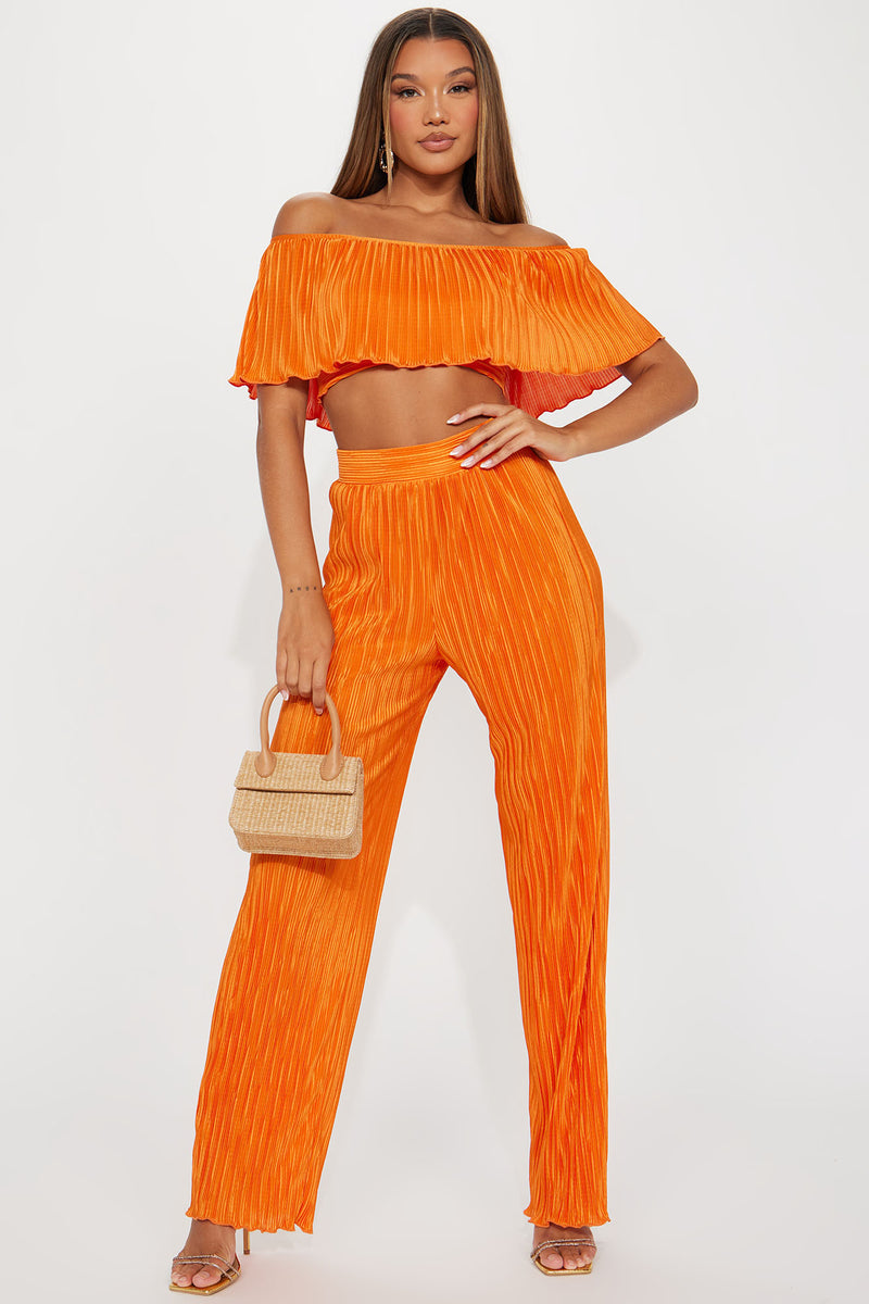 Have Mercy Plisse Pant Set - Orange | Fashion Nova, Matching Sets ...