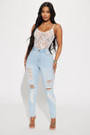 Fantasea Nights High Rise Jeans - Light Blue