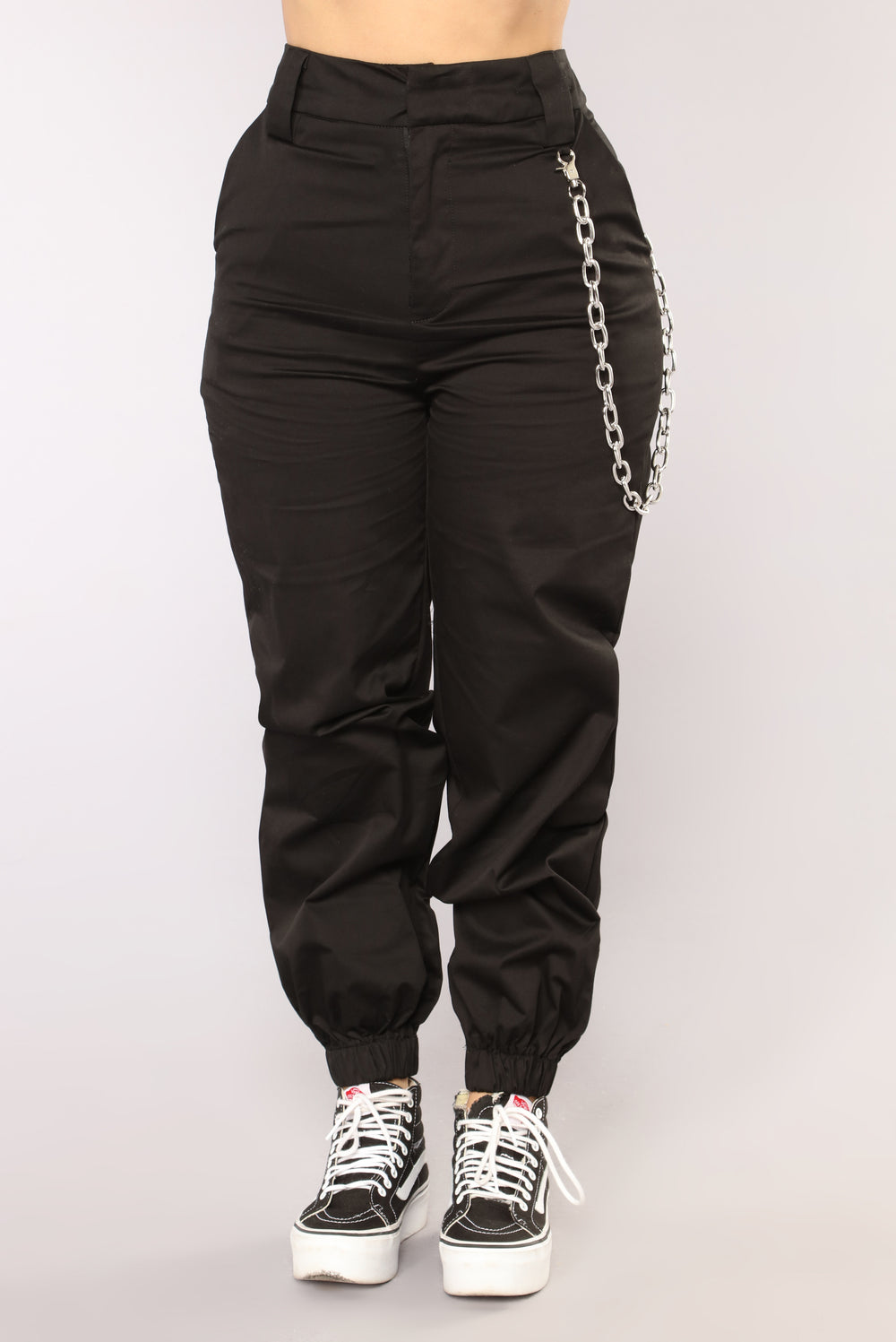 Underneath It All Chain Joggers - Black