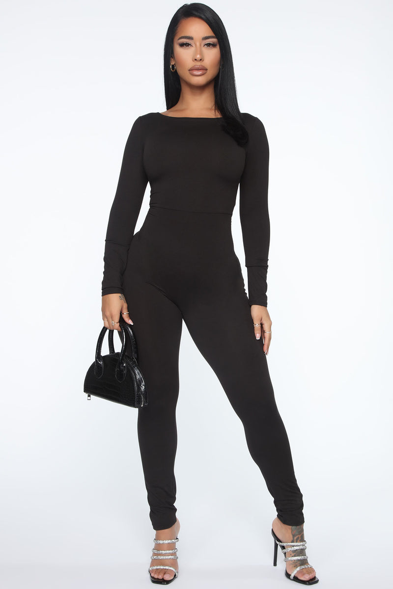 Chilly Spine Lace Up Jumpsuit - Black | Fashion Nova, Jumpsuits ...