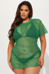 Beach Must Have Oversized Fishnet Swim Cover Up - Kelly Green