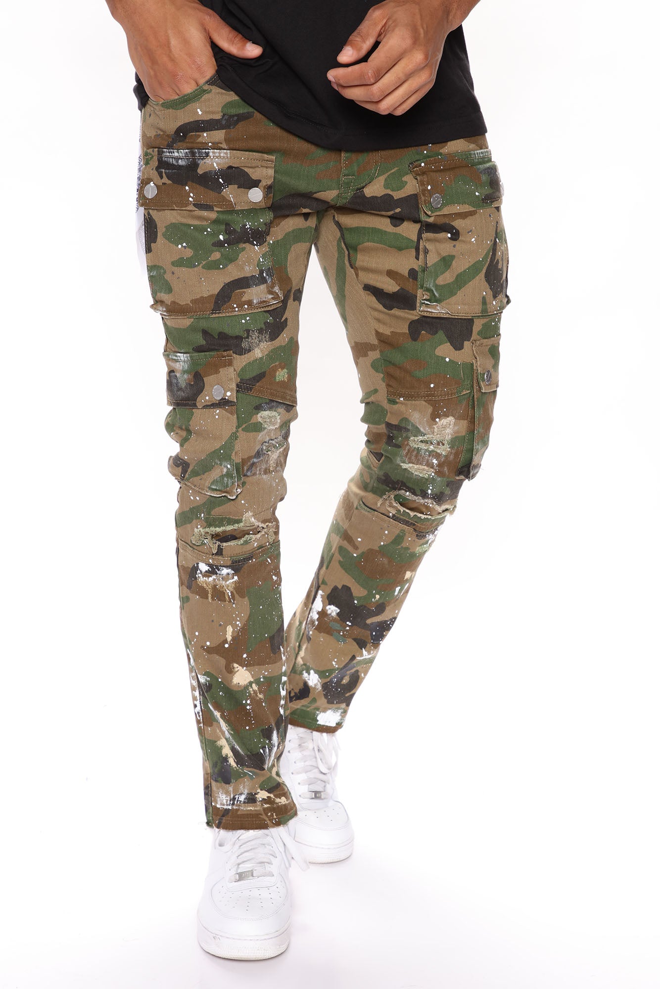 Geloofsbelijdenis persoon virtueel Paint It Cargo Slim Pants - Camouflage | Fashion Nova, Mens Pants | Fashion  Nova