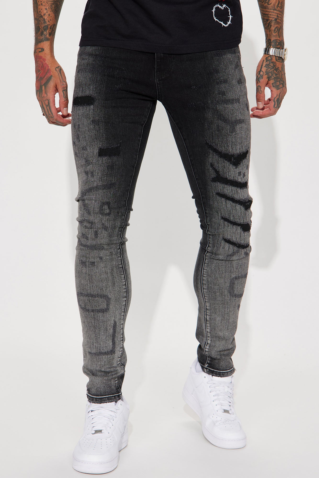 Merchandising Kip Optimisme Stitch On Me Stacked Skinny Jeans - Black Wash | Fashion Nova, Mens Jeans |  Fashion Nova