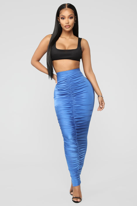 blue skirt fashion nova