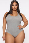 Divine Basic Tank Bodysuit - Heather Grey