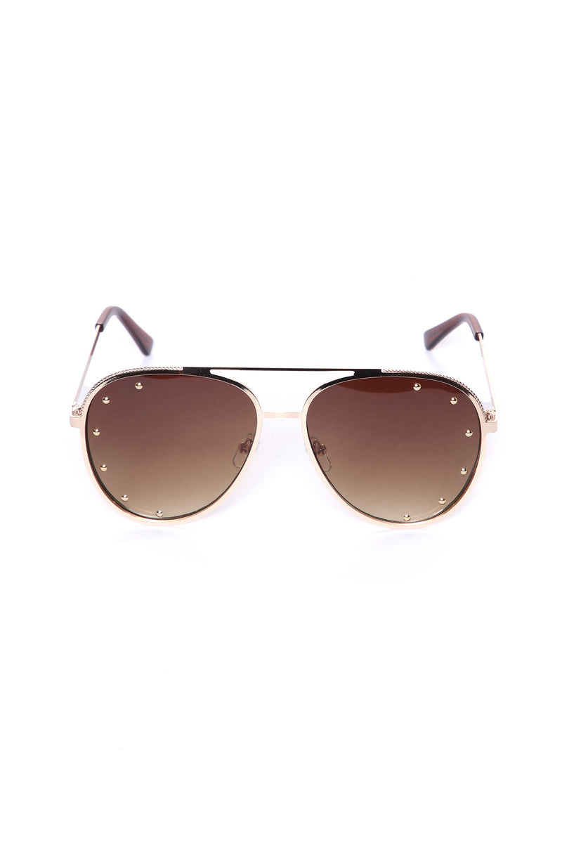 Where You At Aviator Sunglasses - Gold/Brown | Fashion Nova, Sunglasses ...