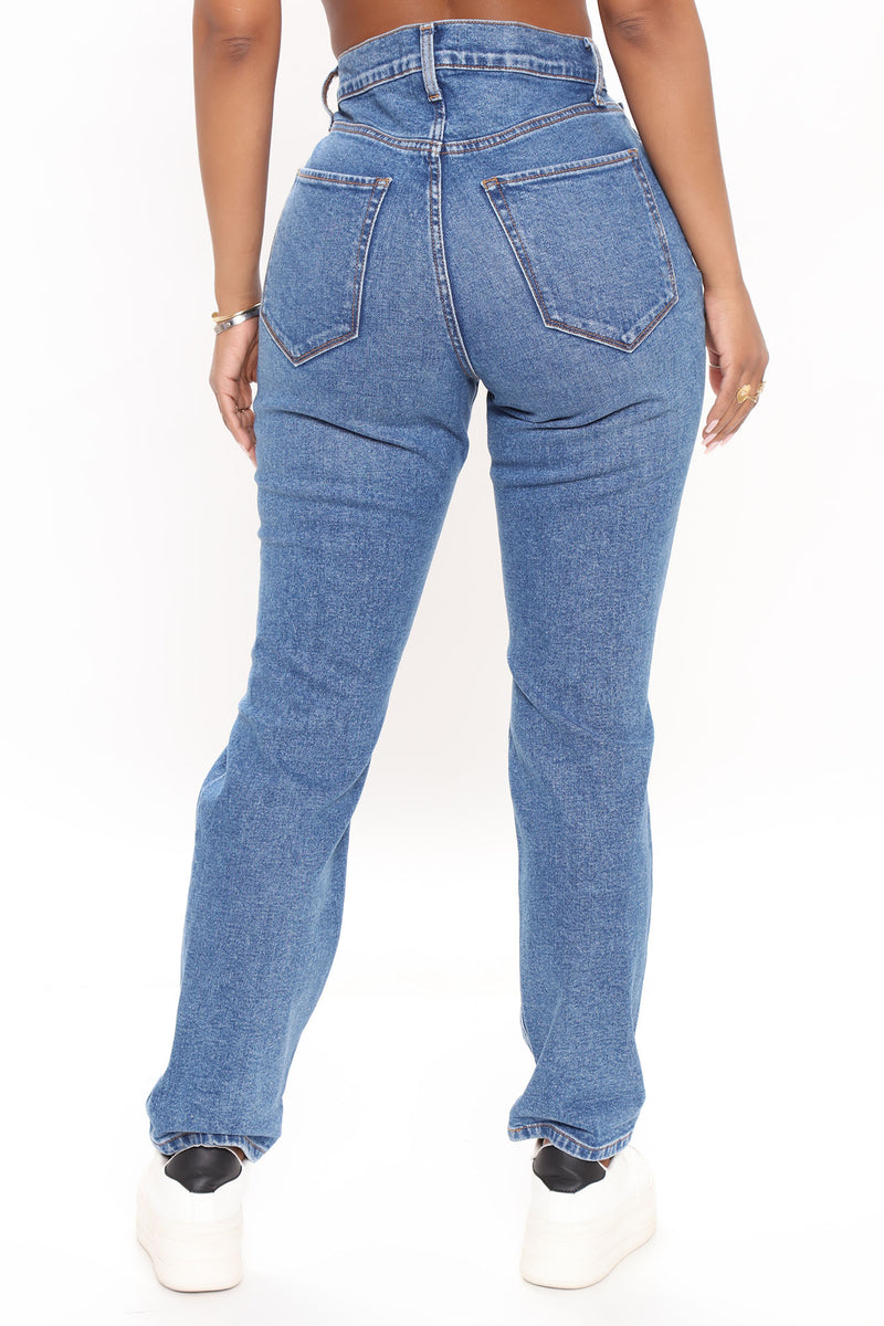 Because I Said So Destroyed Mom Jeans - Medium Blue Wash, Jeans ...